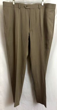 Men’s Pronto-uomo Size 40” Waist X 30” Length Tan Dress Slacks Cuffed Work Pants